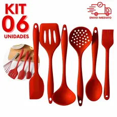 Kit De Utensilios De Silicone Para Servir Colher Escumadeira Concha Espatula Pao Duro Pincel Multiuso Natal Dexoracao