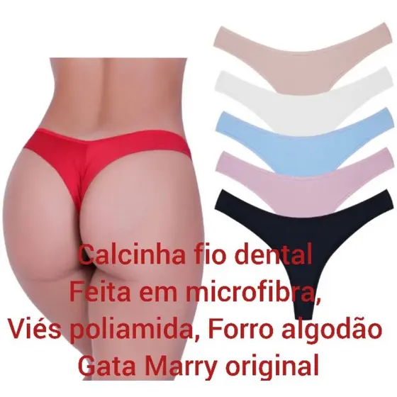kit 3 calcinhas fio dental lisas no preço de ATACADO feita em microfibra e não marca