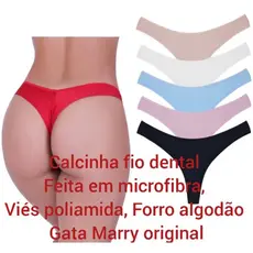 kit 3 calcinhas fio dental lisas no preço de ATACADO feita em microfibra e não marca