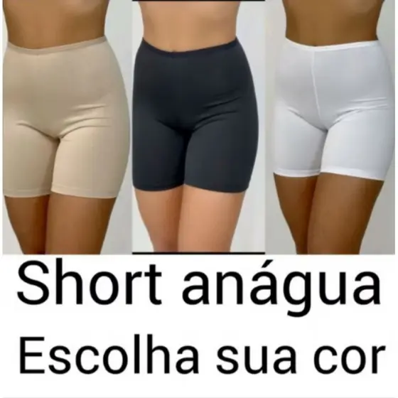 Kit de 3 short anágua Meia perna Liso Conforto Segunda Pele