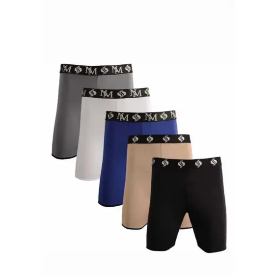 kit de 6 cuecas box alongadas tipo ciclísticas. Cueca boxer ideal para esportes.