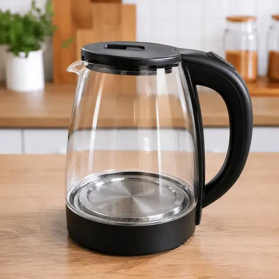 Chaleira Elétrica Vidro Transparente Aquecimento Rápido Capacidade 1.8 Litros Uso Diário 127V