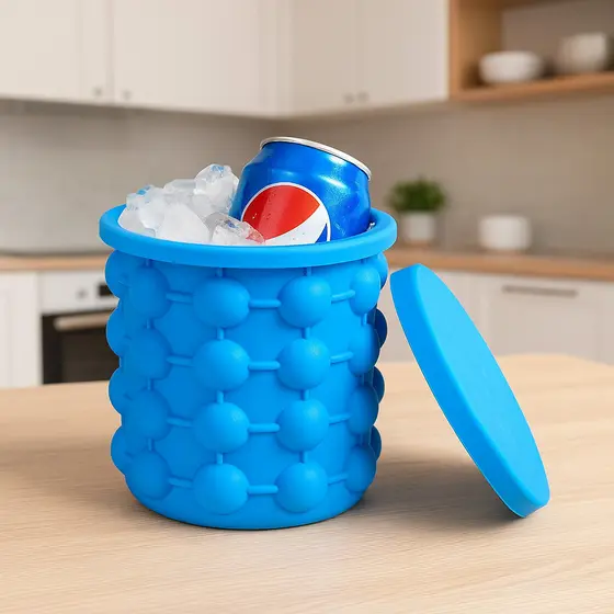 Balde Gelo Silicone Pote Drinks Conserva Armazena Recipiente Vasilha Latas Térmico Cubos Camping