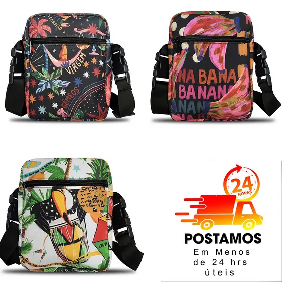 Shoulder Bag Estampa Colorida Pequena Bolsa Pochete Transversal