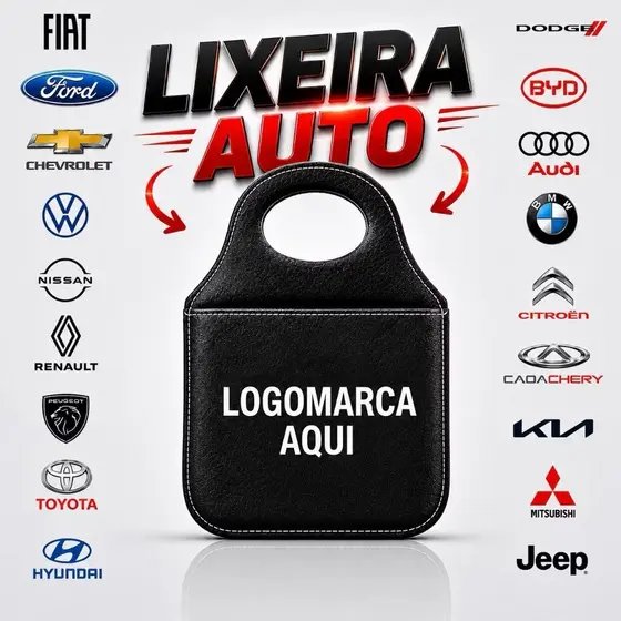 Lixeira de Carro Personalizada Sua Estampa Aqui ,Automotivo