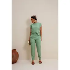 Conjunto Feminino Calça Cenoura e Regata Japonesa Moda Social