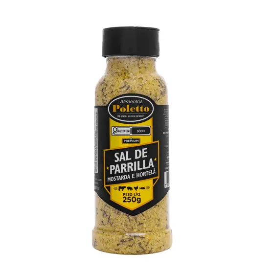 Sal de Parrilla Mostarda e Hortelã 250g Poletto