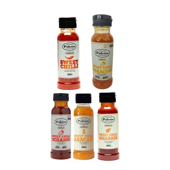 Kit 5 Molhos Agridoce Poletto 280g