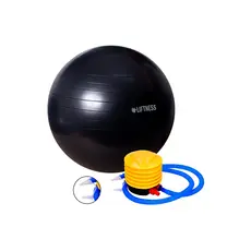 Bola de Ginástica Suíça Yoga Pilates 65cm Bola de Pilates Inflável Anti Estouro Preta Liftness