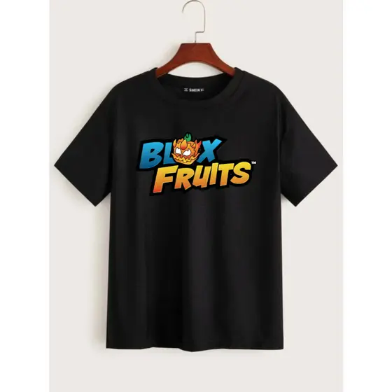 Camiseta Blox Fruits Infantil do 04 ao 16 Blusa Desenho Jogos Game Celular Animado Colorida Camisa algodão Unissex 04