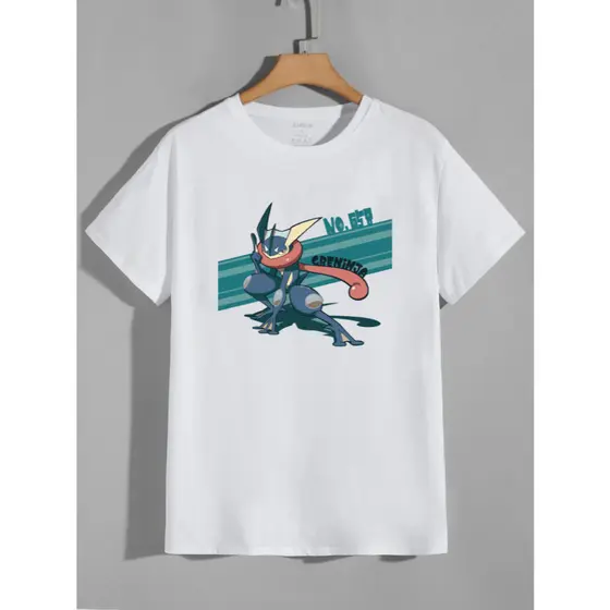 Camiseta Greninja Pokémon Adulto e Infantil Jogo Game Criança Camisa Casual Algodão Masculina Feminina Unissex