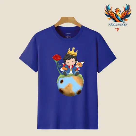 Camiseta O Pequeno Príncipe Infantil do 04 ao 16 Colorida Desenho Animado Game Game Jogos Camisa algodão Unissex 01