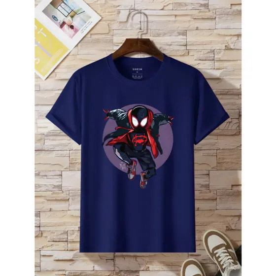 Camiseta Homem Aranha Miles Morales Infantil, Adulto 04 ao 16 Blusa Desenho Jogo Colorida Camisa algodão