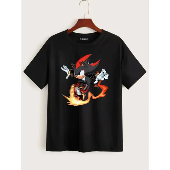 Camiseta Shadow Sonic Personagens Filme Jogo Game P ao GG Game Jogos Online Camisa Unissex Algodão Coloridas