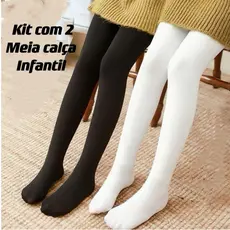 Kit 2 Pares Meia calça infantil Frio Inverno Para Menina Menino