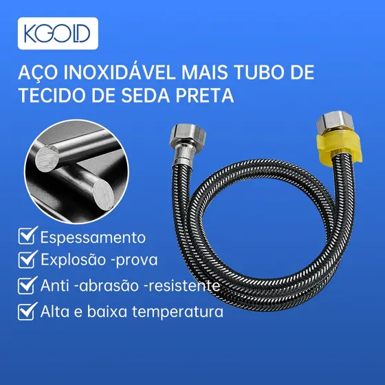 Tubo De Entrada De Água Da Torneira Fria Quente E 304 Fio De Aço Inoxidável Comprimento Do 60CM