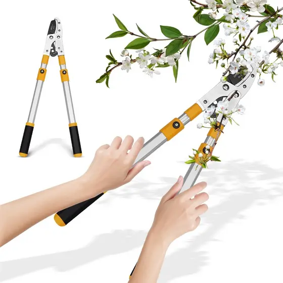 Tesoura de Poda Telescópica EPICA STAR 68-102cm Para Ramos Grossos e Altos Cabo Retrátil e Lâmina Reforçada