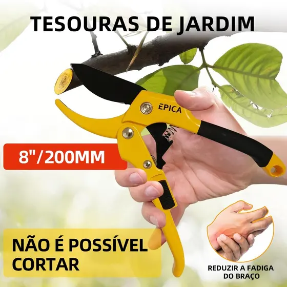 Tesouras de Jardim Epica Star - 8" (200mm) - Corte Perfeito para Plantas e Ramos