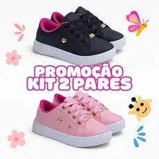Kit 2 Pares Tênis Infantil Feminino Macio Leve Casual e Escolar do 25 ao 36 Envio Rápido