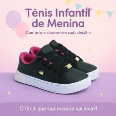 Tenis Casual Menina Infantil Feminino Infantil Escolar Confortável Do 25 ao 36 Envio imediato