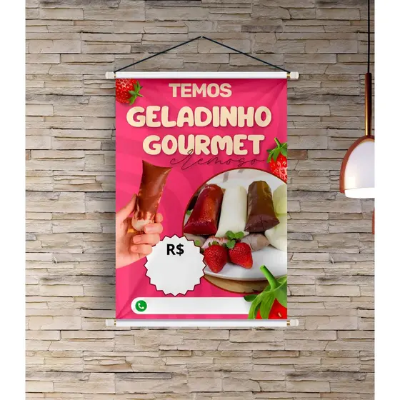 Banner Arte Pronta - Geladinho Gourmet Cremoso