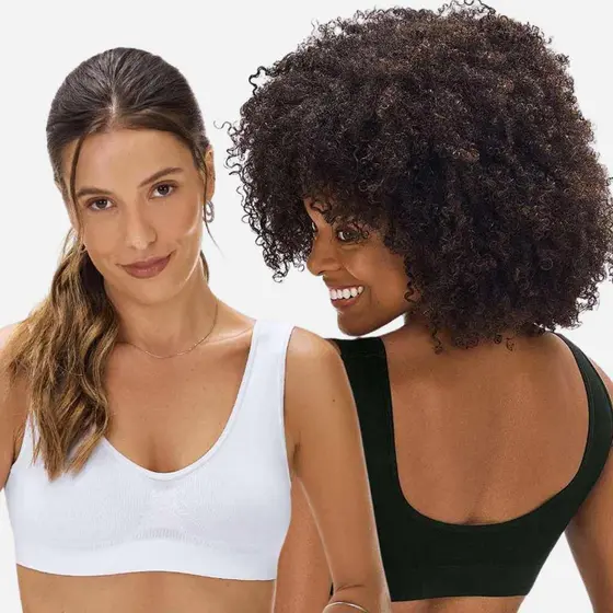 Kit 2 Sutiãs Top Zee Rucci Sem Bojo Sem Aro Alças Largas