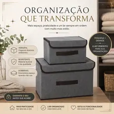 Caixa Organizadora Kit Até 6 Caixas Organizadoras Dobrável Multiuso Cor Aleatória