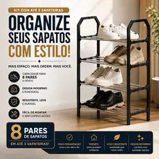 Sapateira Organizadora Multiuso 4 Andares Ideal Para Organizar e Otimizar Seu Espaço