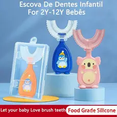 Escova De Dentes Infantil Em Forma De U 360 Graus Para 2-12 Anos De Idade
