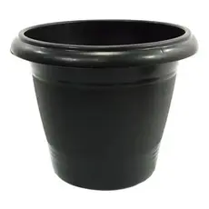 Kit 6 Vaso De 7 Litros Redondo Preto Reforçado