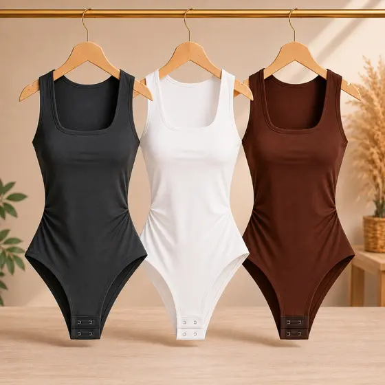 Kit 2 Body Feminino Regata Elegante do PP até o G1 Grosso Zero Transparência Boddy Suplex Bory Estiloso