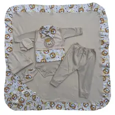 Kit saida maternidade Safari 7 peças, Roupa de bebe menino