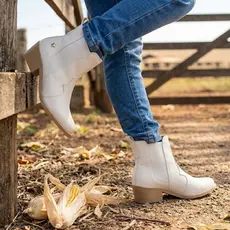 Bota Infantil Feminina Texana Western estilo Chelsea Bordada Salto Bloco Menina Fashion