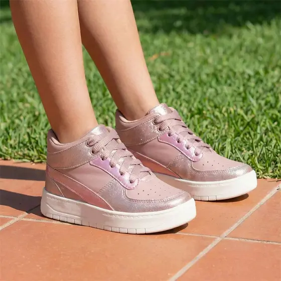 Tênis Infantil Feminino Brilho Casual Metalizado Menina Fashion