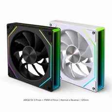 Cooler Fan ARGB Prism Pro 6 120mm – Iluminação 3 Pinos 5V Normal/Reverse Premium (Preto ou Branco)