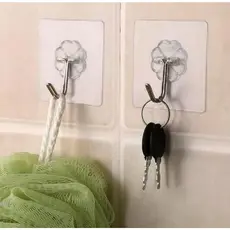 KIT Gancho Adesivo Parede Multi Funcional Autocolante Casa Cozinha Quarto Banheiro Organizado -Transparente