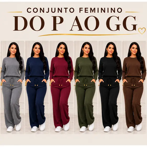 Nova Coleção Inverno Conjunto Lanzinha Feminina  Ajuste Perfeito Tamanho P M G GG