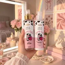 Kit Body Splash E Loção Hidratante Corporal Puro Leite Glow Line 2 Itens