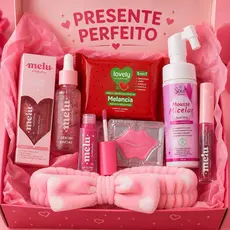 Kit Skincare Infantil Presente Sacola Transparente Completo Menina Melu Ruby Rose + Maquiagem + Presente