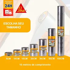 Fita Alumínio Manta Asfaltica Adesiva Impermeabilizante Sikaseal 423 Veda Tudo Multiuso Reparo Telha