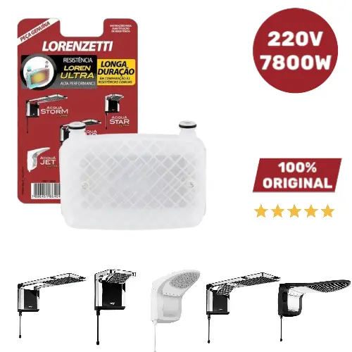 Resistência Chuveiro Ducha Acqua Duo Ultra 220v 7800w Lorenzetti