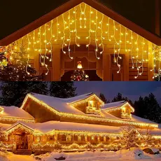 Cascata Natal 400 Lâmpadas Led Fixo e 10 metros Fio Branco Conector M/f 110v 220v