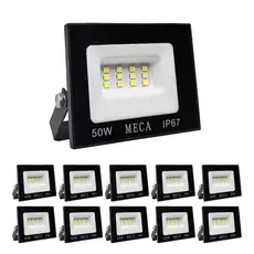 KIT 10 Mini Refletor Led 50w Holofote Ip67 Bivolt Prova D'água Cor de Luz Frio 6500k