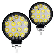 2x Farol De Milha 14leds 42w 12v/24v Redondo Off-road 6000k