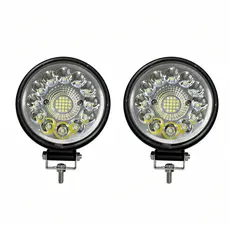 Kit 2 Farol Led Redondo Milha 99w 33 Leds Carro Jeep 12v24v
