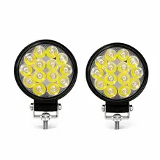 Kit 2 Farol De Milha Redondo Mini 42w 9/36v Power Universal