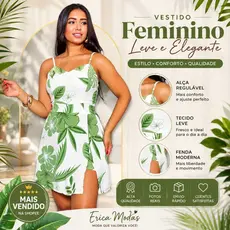 Macaquinho Short Saia Feminina Duna estampado e liso  Casual  e Elegante Decote em V Alça Fina