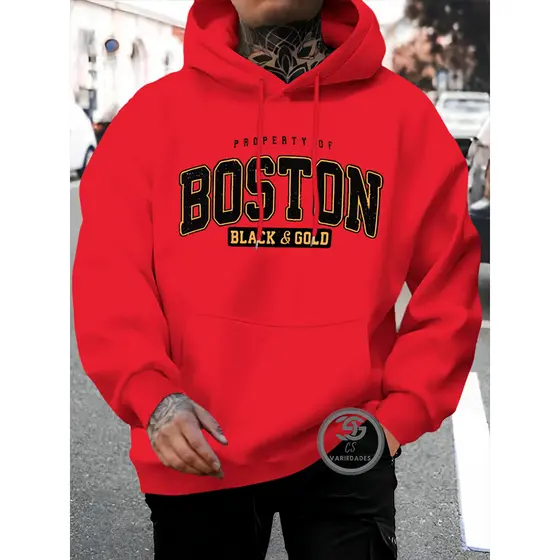 Blusa de Moletom Boston Casaco de Frio Blusão estampado Várias cores linha premium Envio imediato