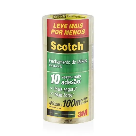 Fita de Empacotamento SCOTCH 45MM X 100M 4 Rolos