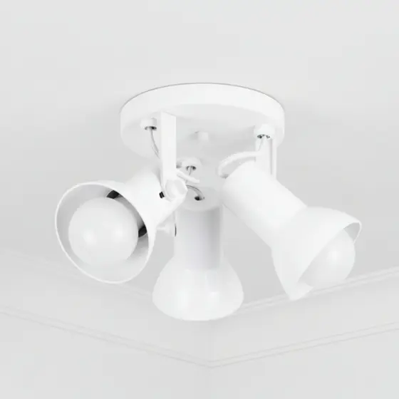 Luminaria de Teto Spot de Sobrepor Triplo 3 Lampadas para Iluminação branco